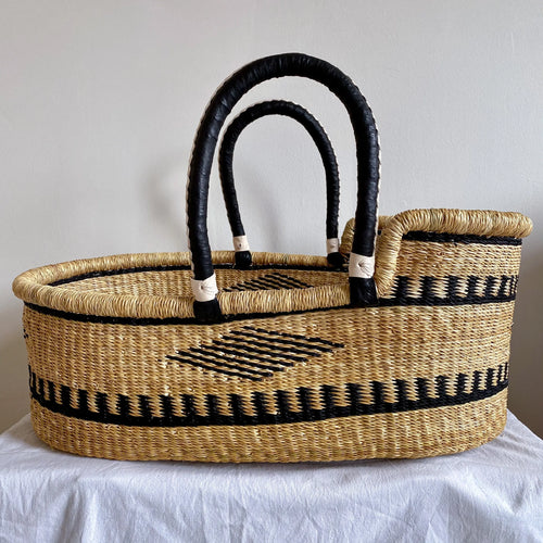 Moses basket natural/black Mambo Baskets
